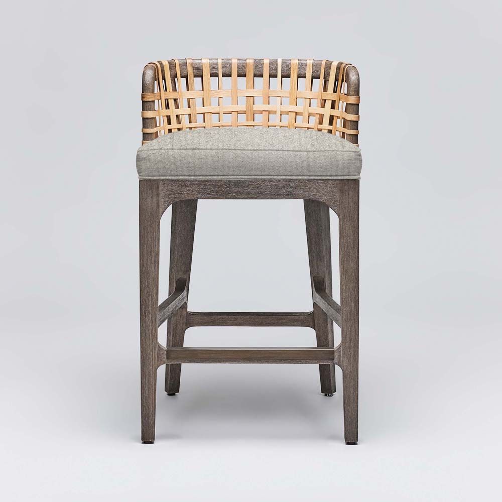 Interlude Palms Counter Stool Grey Ceruse