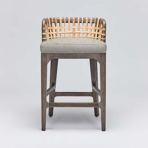 Interlude Palms Counter Stool Grey Ceruse