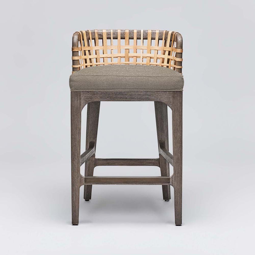 Interlude Palms Counter Stool Grey Ceruse