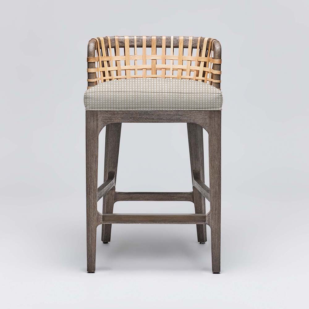 Interlude Palms Counter Stool Grey Ceruse
