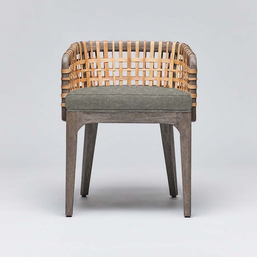 Interlude Palms Arm Chair Grey Ceruse