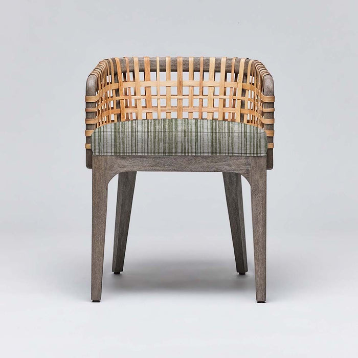 Interlude Palms Arm Chair Grey Ceruse