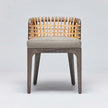 Interlude Palms Side Chair Grey Ceruse