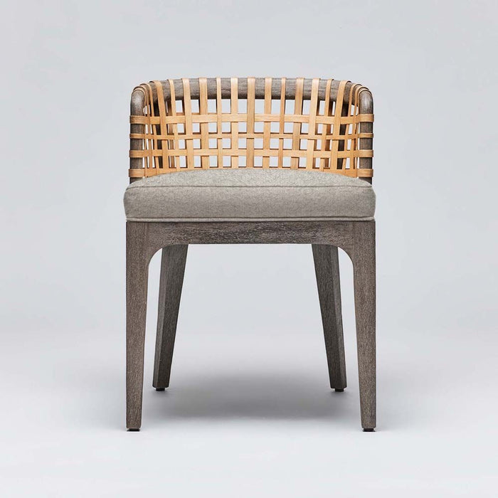 Interlude Palms Side Chair Grey Ceruse