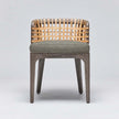Interlude Palms Side Chair Grey Ceruse