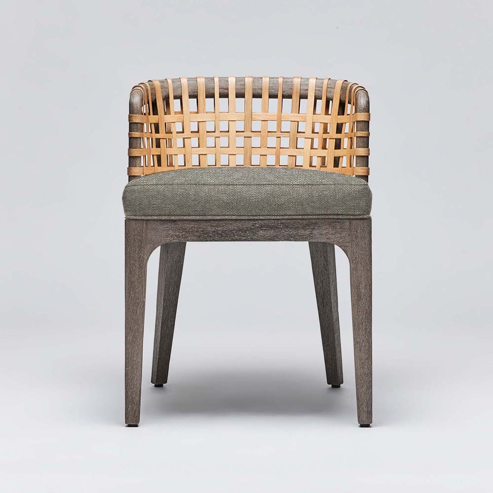Interlude Palms Side Chair Grey Ceruse