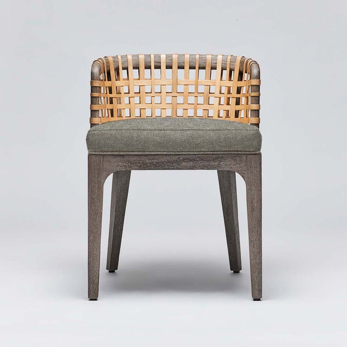 Interlude Palms Side Chair Grey Ceruse