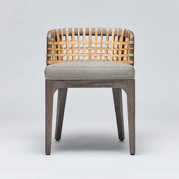 Interlude Palms Side Chair Grey Ceruse