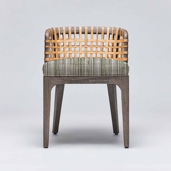 Interlude Palms Side Chair Grey Ceruse