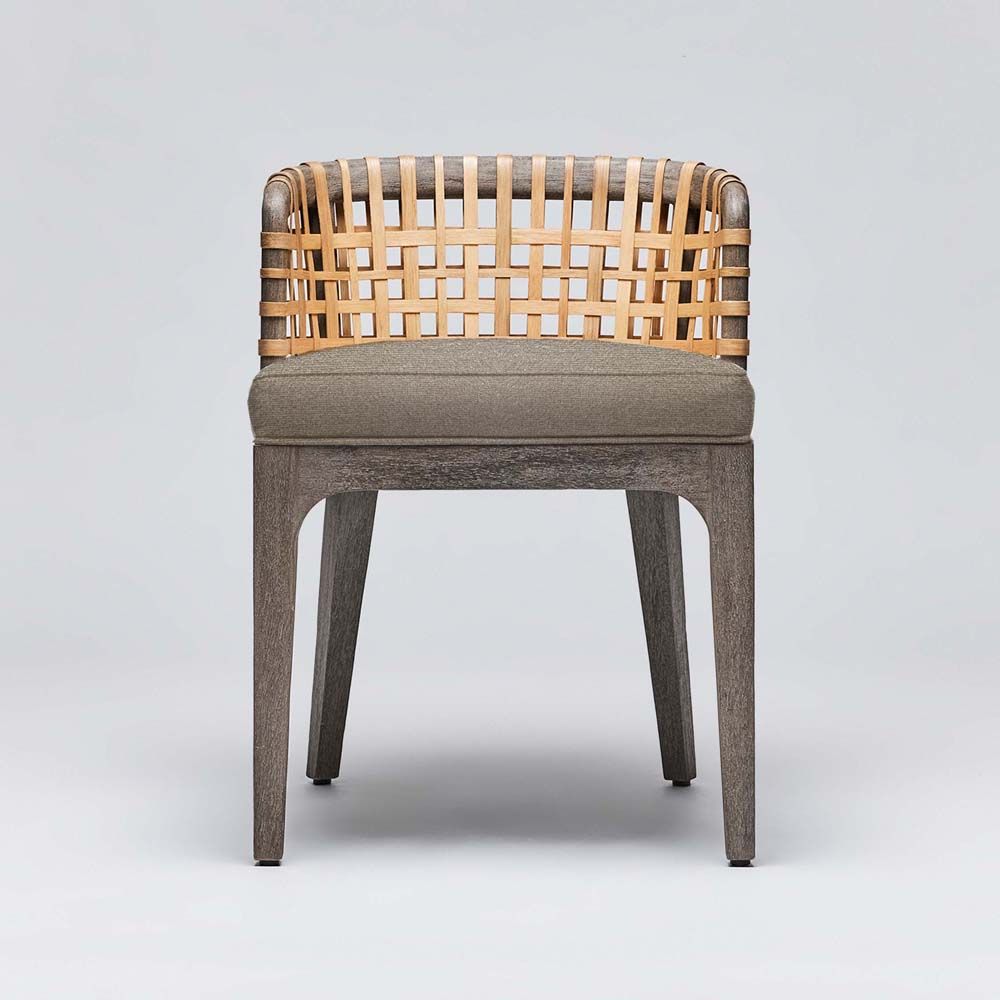 Interlude Palms Side Chair Grey Ceruse