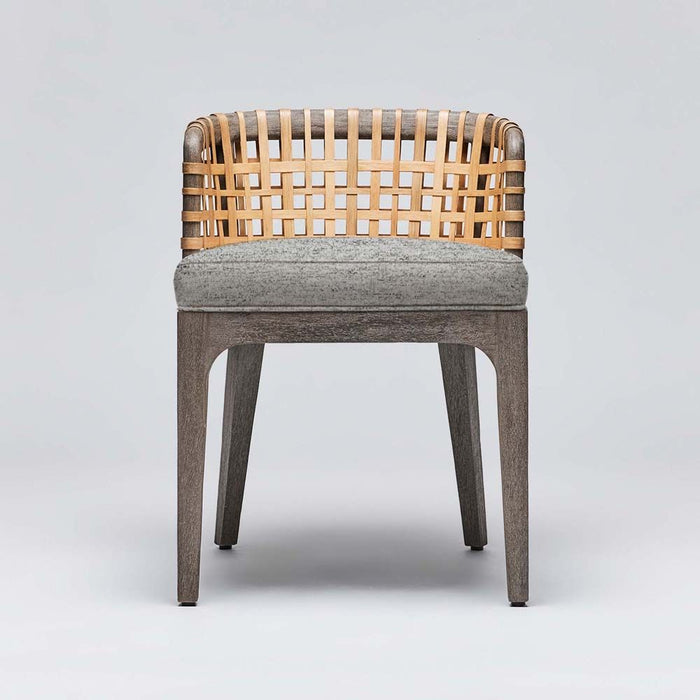 Interlude Palms Side Chair Grey Ceruse