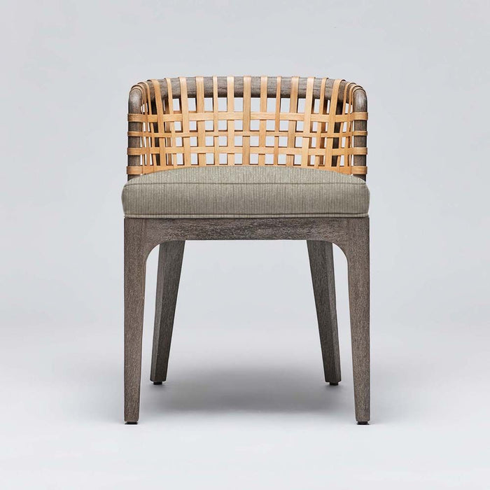 Interlude Palms Side Chair Grey Ceruse