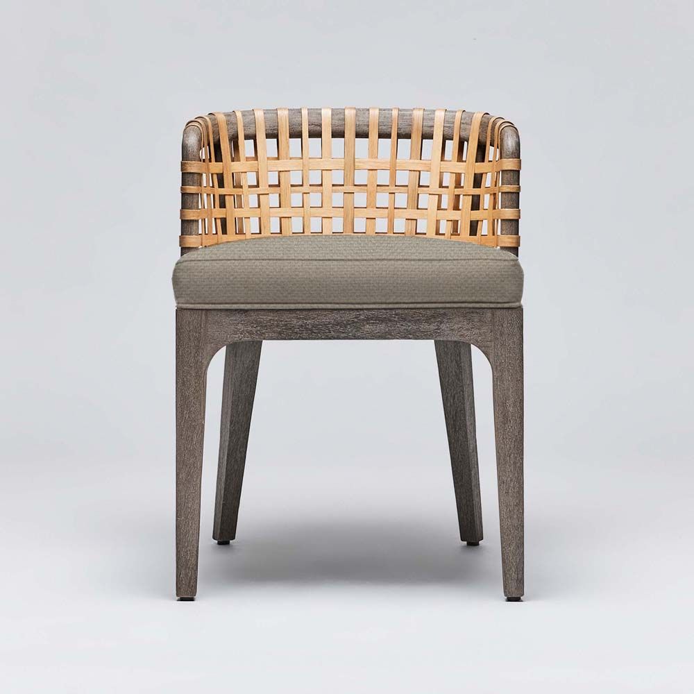 Interlude Palms Side Chair Grey Ceruse