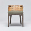 Interlude Palms Side Chair Grey Ceruse