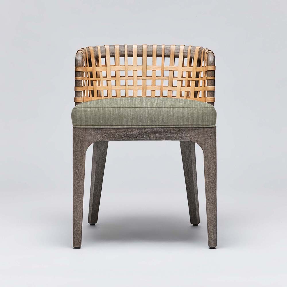 Interlude Palms Side Chair Grey Ceruse