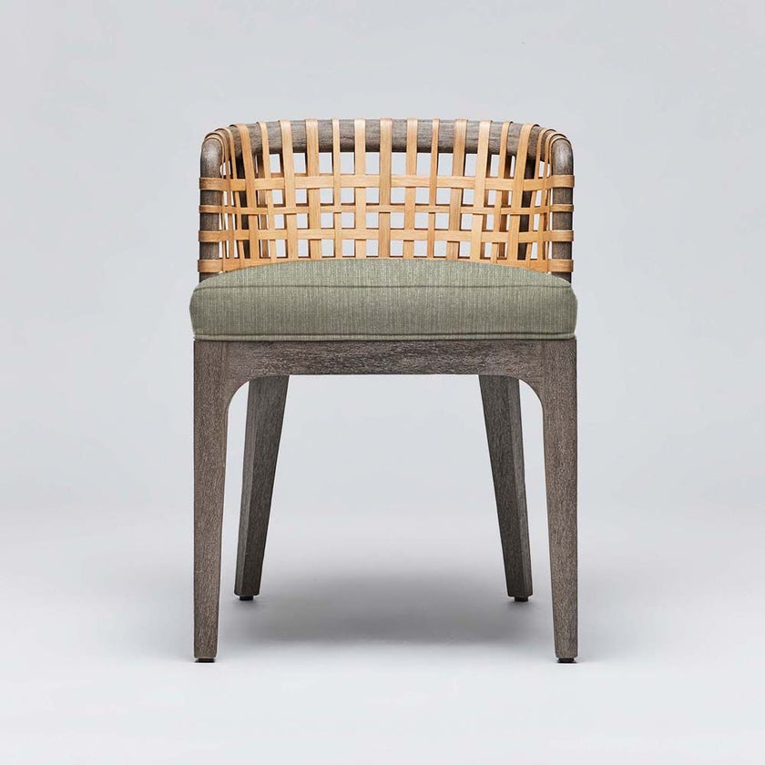 Interlude Palms Side Chair Grey Ceruse