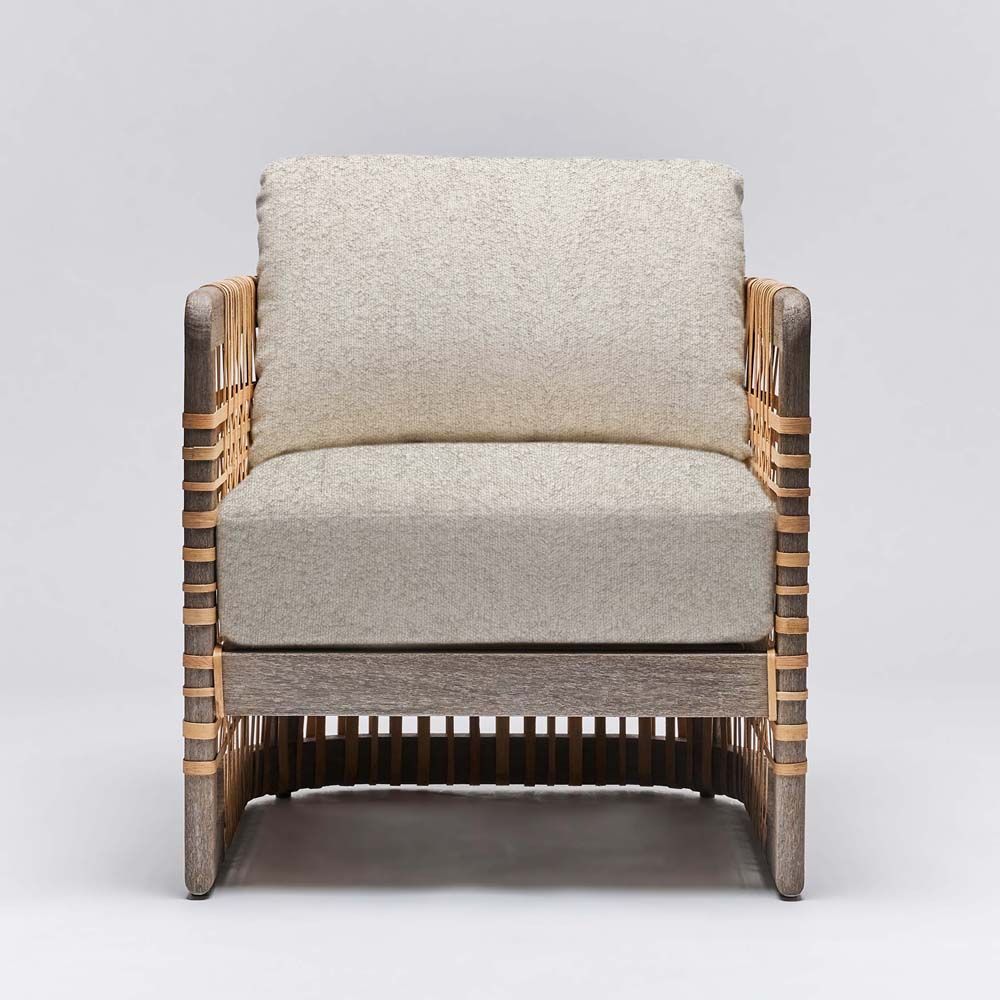 Interlude Palms Lounge Chair Grey Ceruse