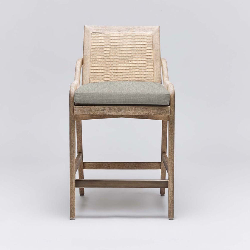 Interlude Delray Counter Stool White Ceruse