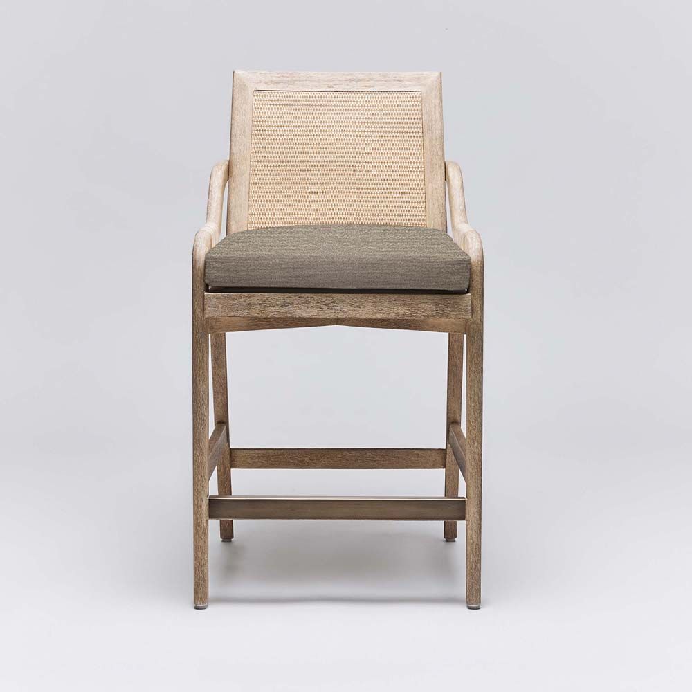 Interlude Delray Counter Stool White Ceruse