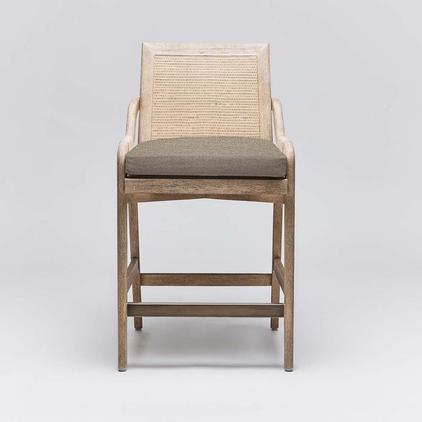 Interlude Delray Counter Stool White Ceruse