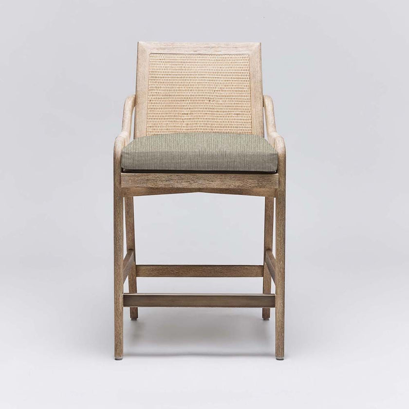 Interlude Delray Counter Stool White Ceruse