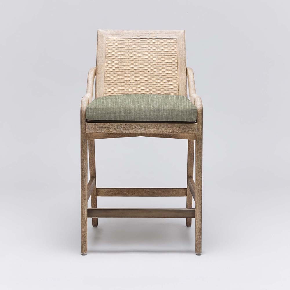 Interlude Delray Counter Stool White Ceruse
