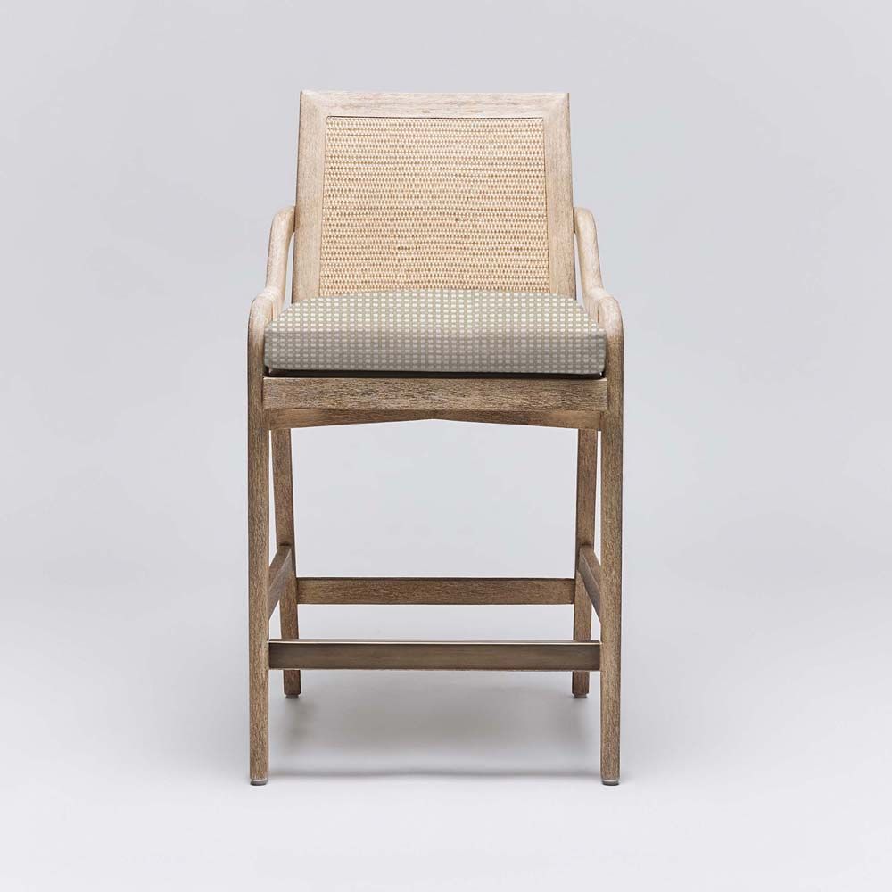 Interlude Delray Counter Stool White Ceruse