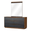 Michael Amini Kayner Dresser with Mirror - Charcoal
