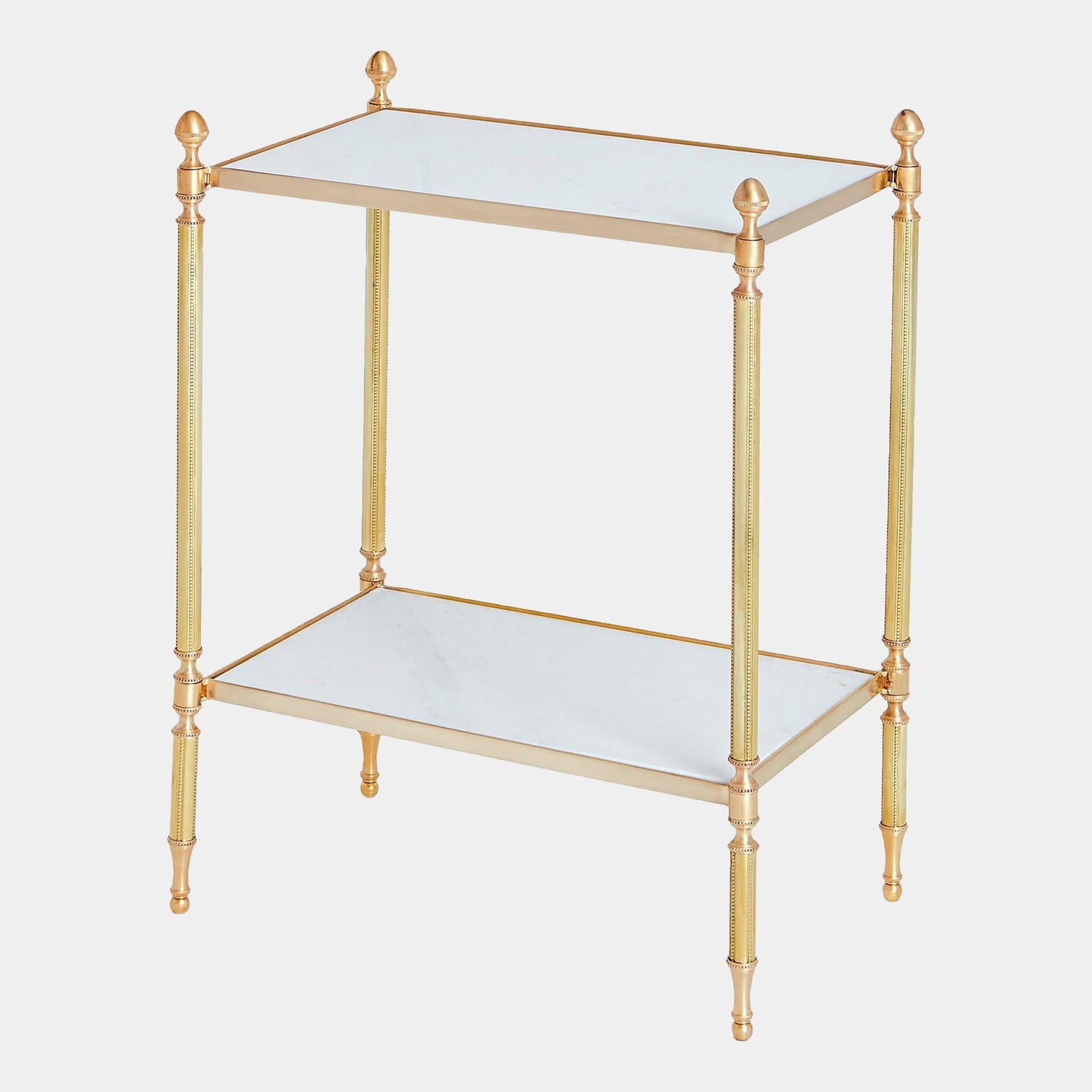 Global Views Acorn White Side Table