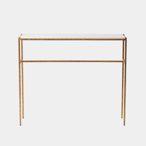 Global Views Shadrach Cut Iron Console Table