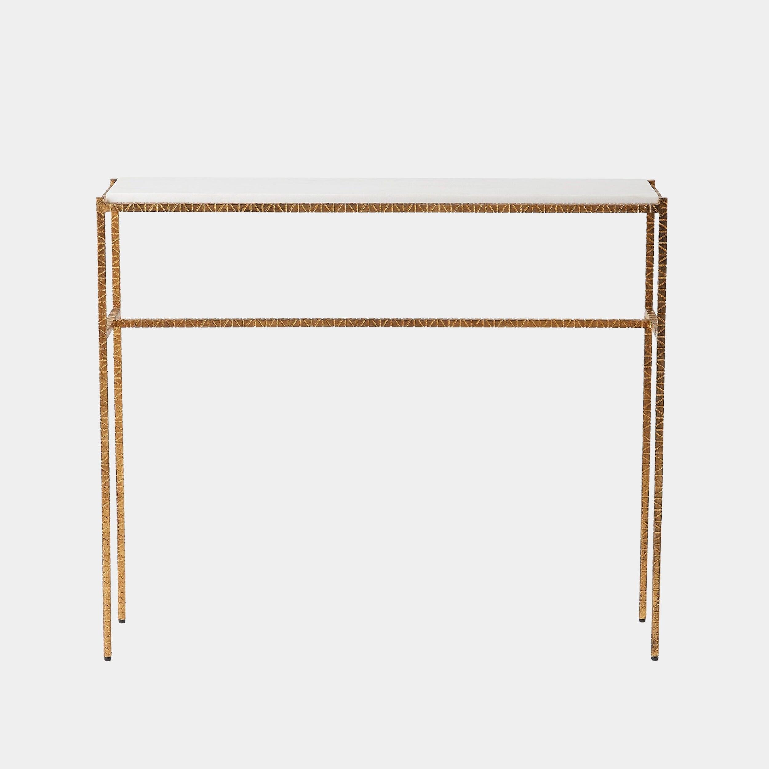 Global Views Shadrach Cut Iron Console Table