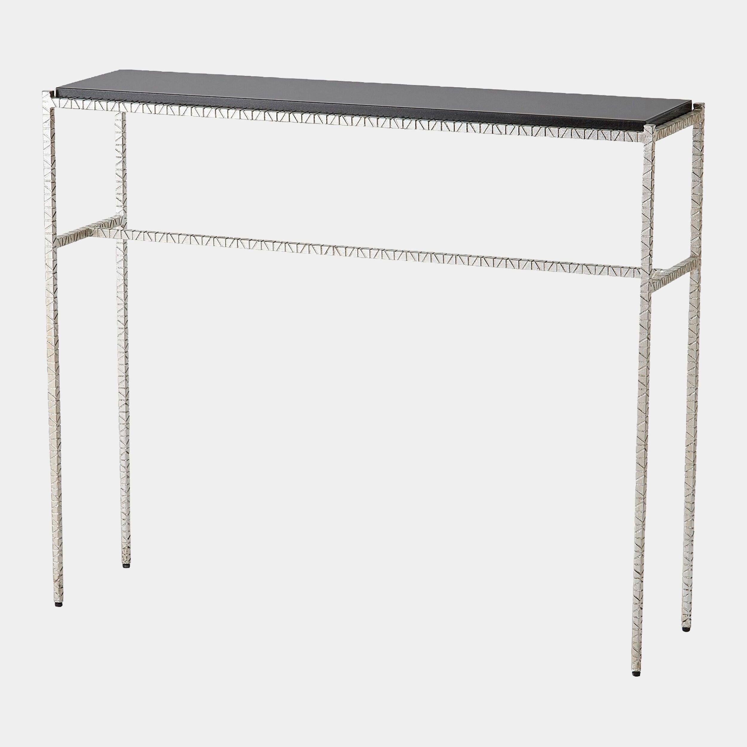 Global Views Shadrach Cut Iron Console Table