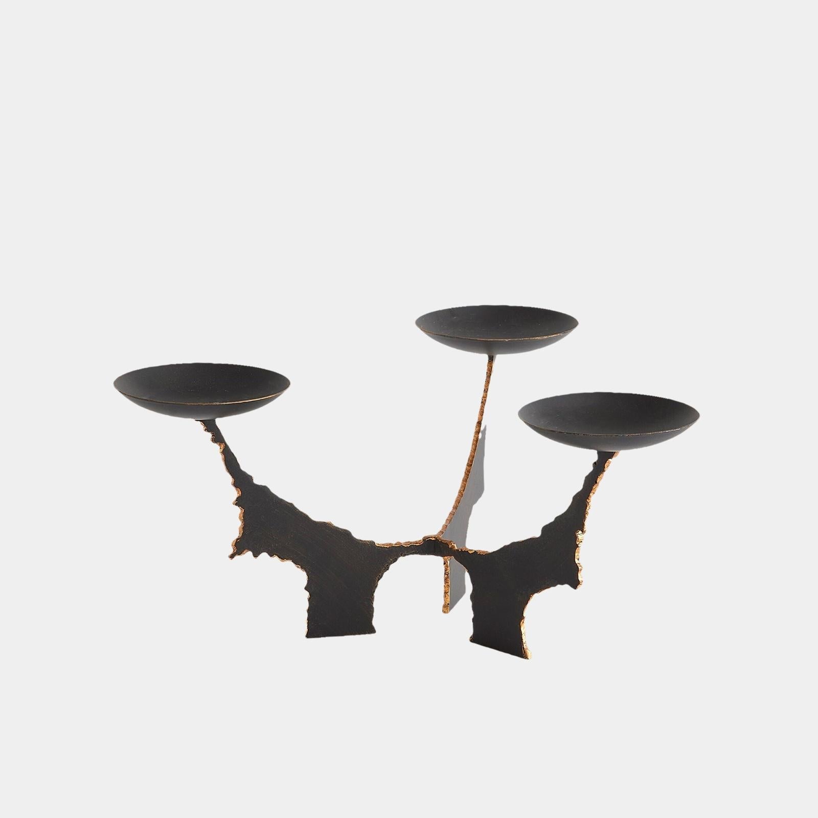 Global Views Brutalist Bronze Candle Holder