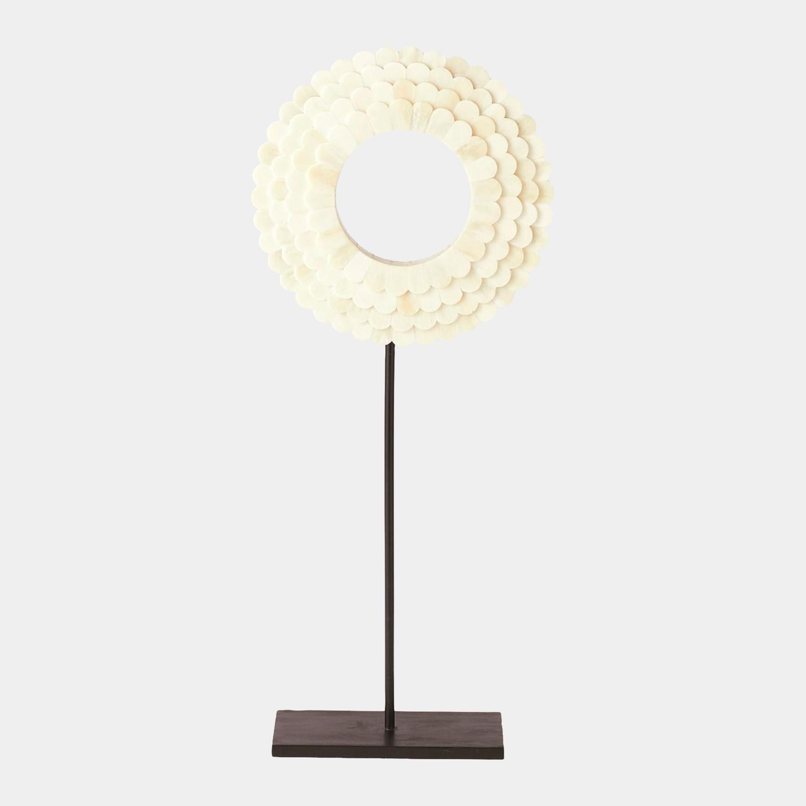 Global Views Four Layer Bone Scalloped Mounted Ring