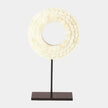 Global Views Four Layer Bone Scalloped Mounted Ring