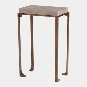 Global Views Zen Flamed Granite Bronze Side Table