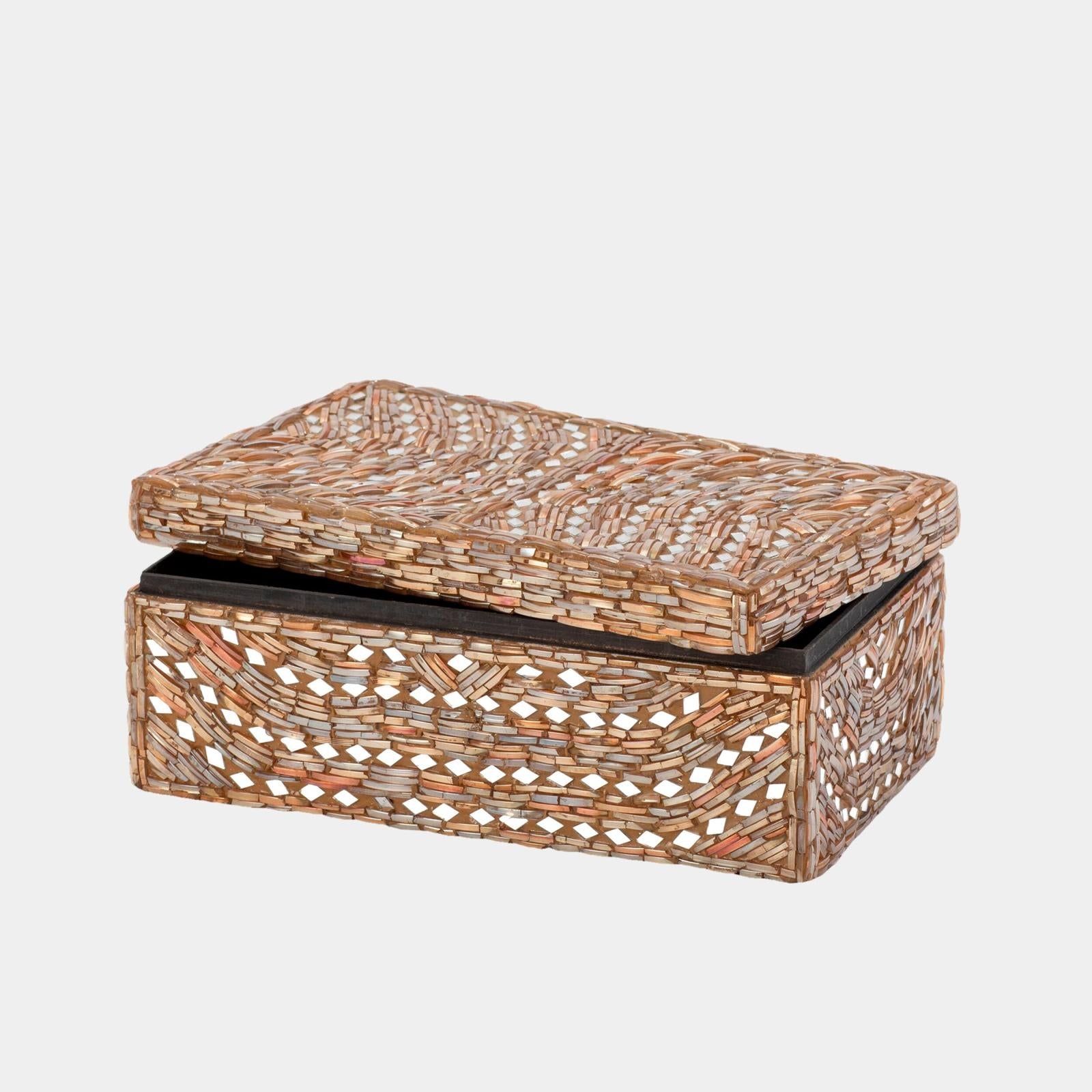 Global Views Priya Taupe Glass Bangle Bracelet Box Clearance