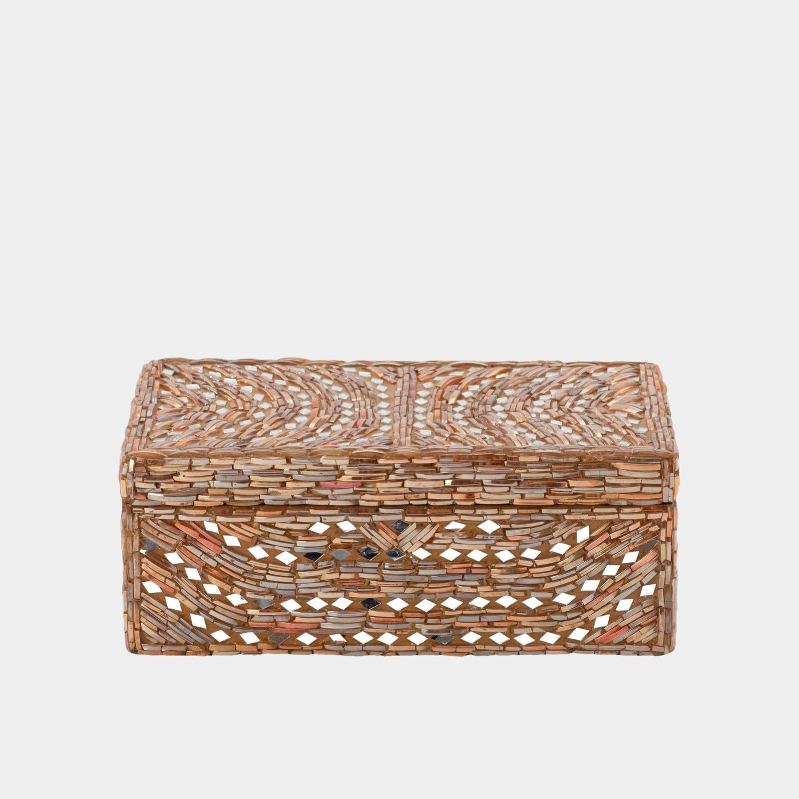 Global Views Priya Taupe Glass Bangle Bracelet Box Clearance