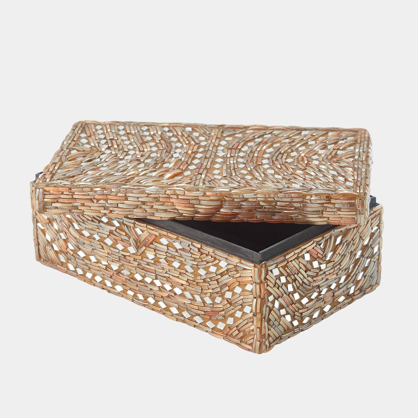 Global Views Priya Taupe Glass Bangle Bracelet Box Clearance