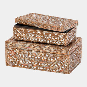Global Views Priya Taupe Glass Bangle Bracelet Box Clearance