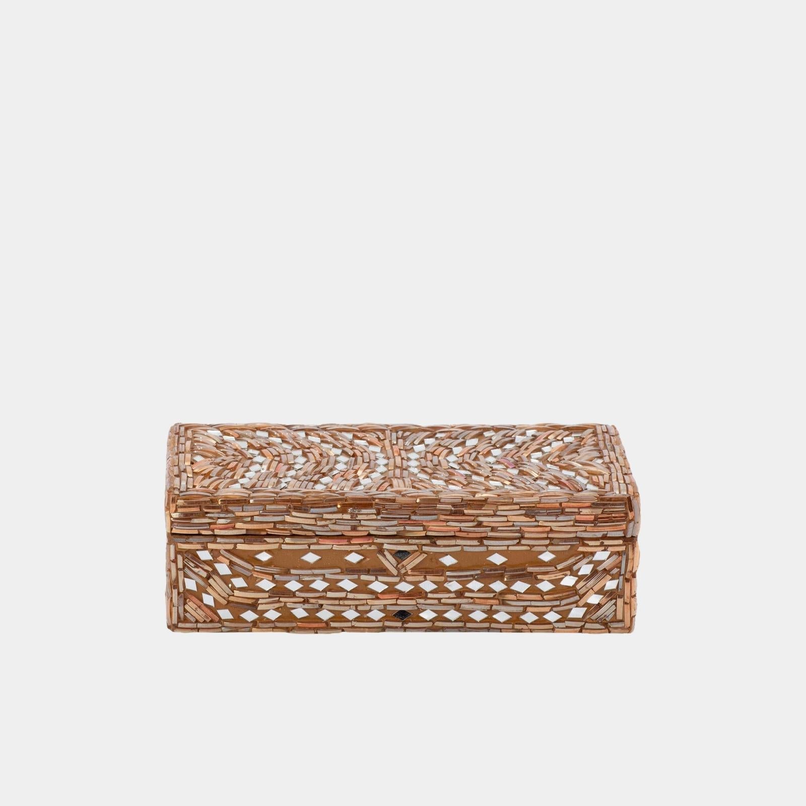 Global Views Priya Taupe Glass Bangle Bracelet Box Clearance