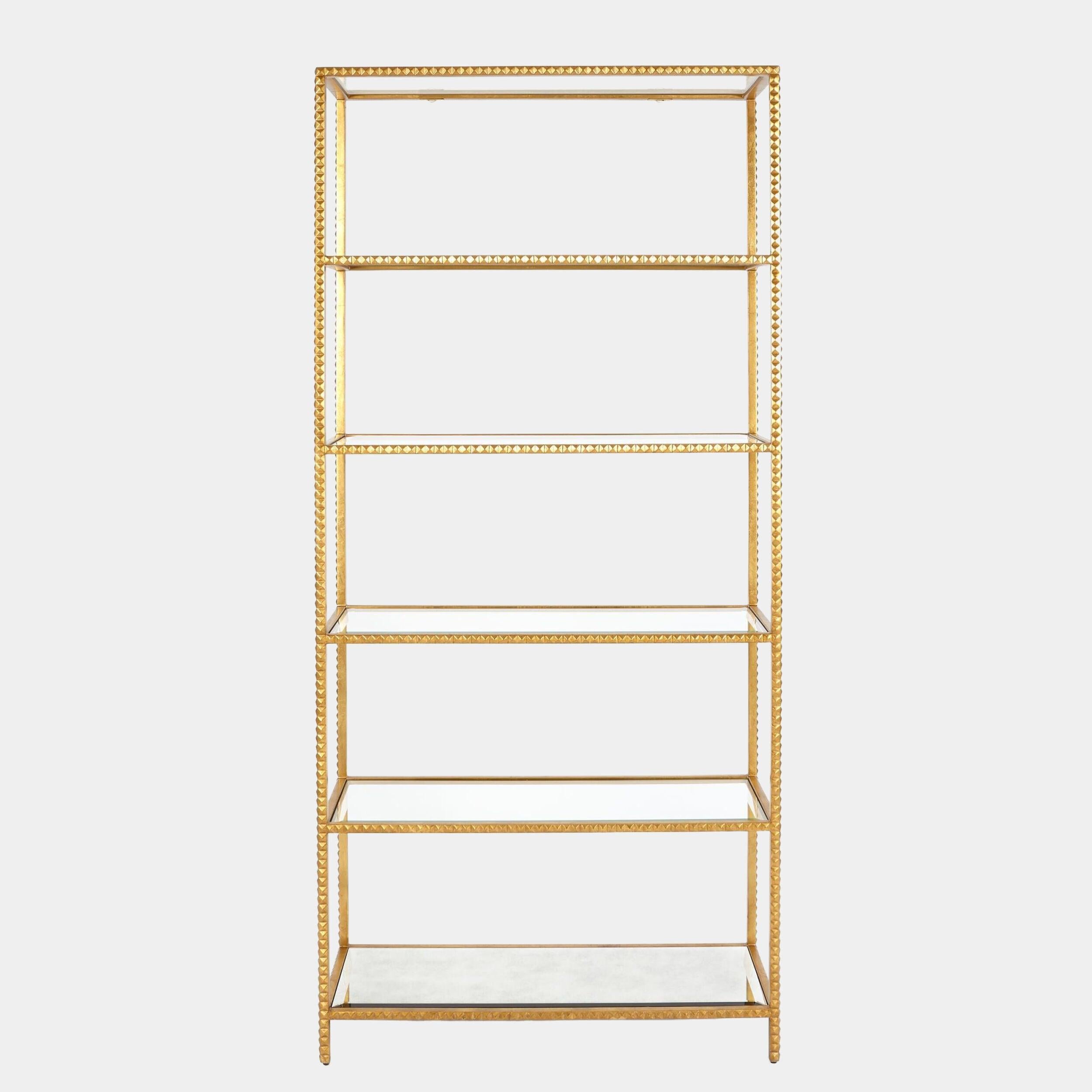 Global Views Gold Leaf Stud Etagere