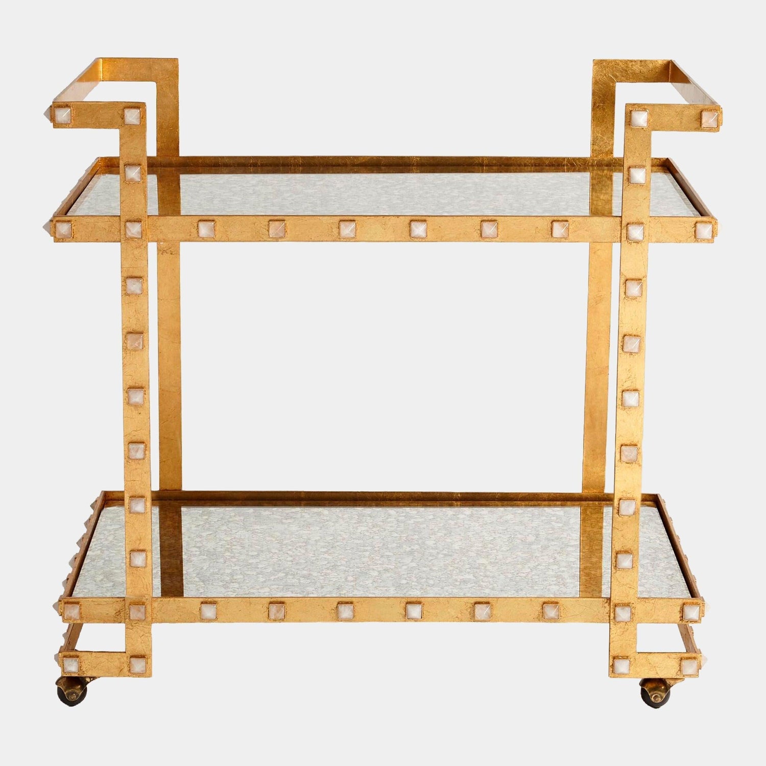 Global Views Aubrey Quartz Stud Bar Cart