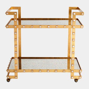 Global Views Aubrey Quartz Stud Bar Cart