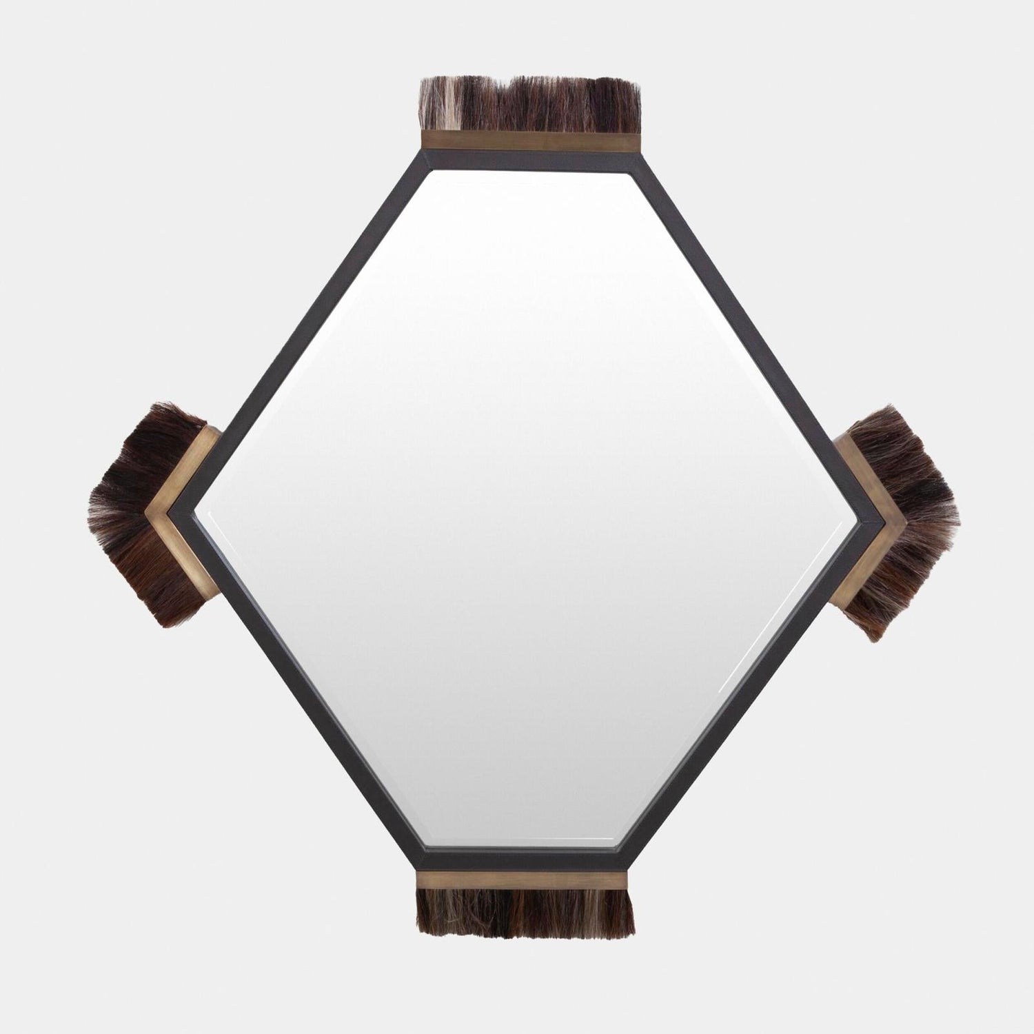 Global Views Harrington Graphite Leather Mirror