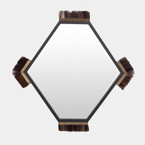 Global Views Harrington Graphite Leather Mirror
