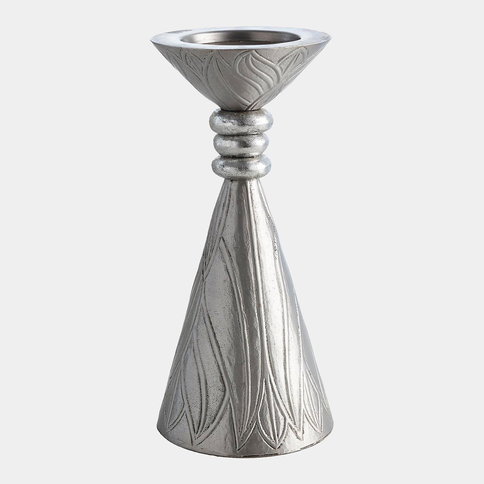 Global Views Leaf Nickel Candle Holder Clearance