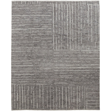 Feizy Alford 6913F Modern Checkered in Gray/Silver/Ivory