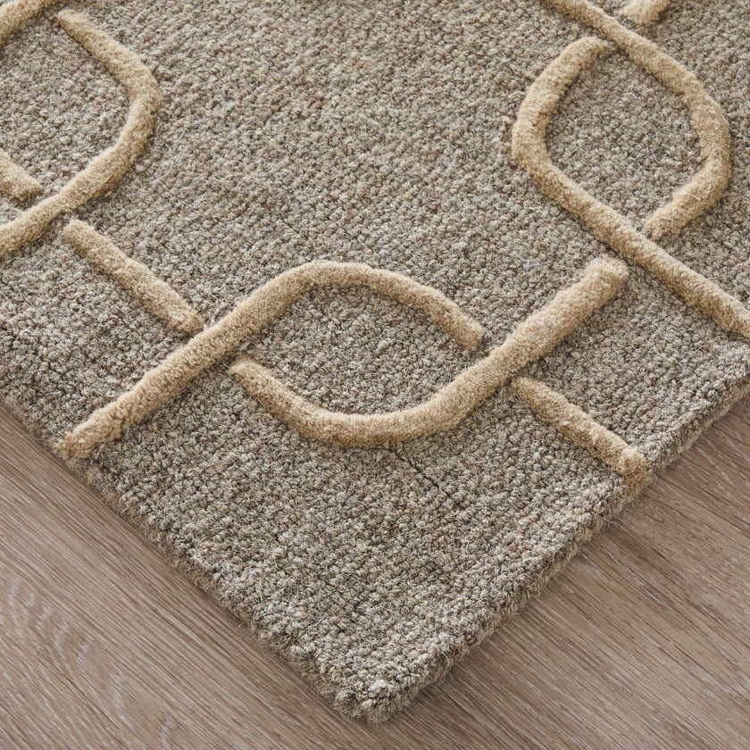 Feizy Kimball 8A35F Transitional Trellis & Lattice Rug in Gray/Taupe/Tan