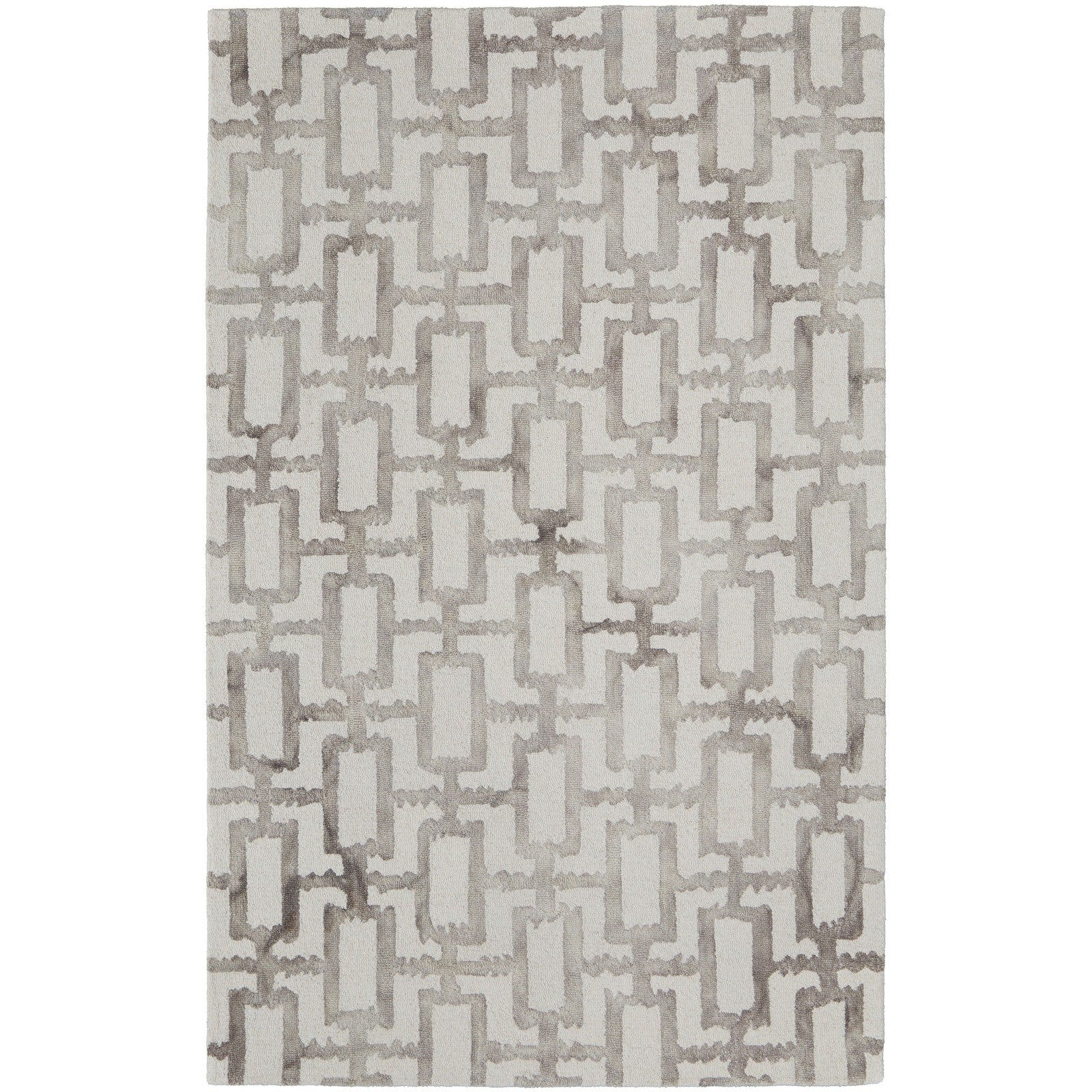 Feizy Lorrain 8919F Modern Geometric Rug in Ivory/Taupe